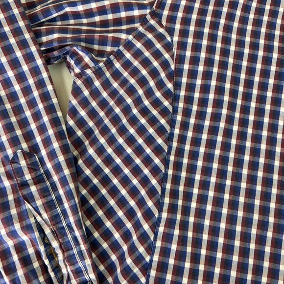 Ted Baker Blue & White Gingham Plaid Dress Shirt - Picture 7 of 13